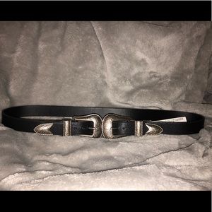 Faux Leather Double Buckle Hip Belt